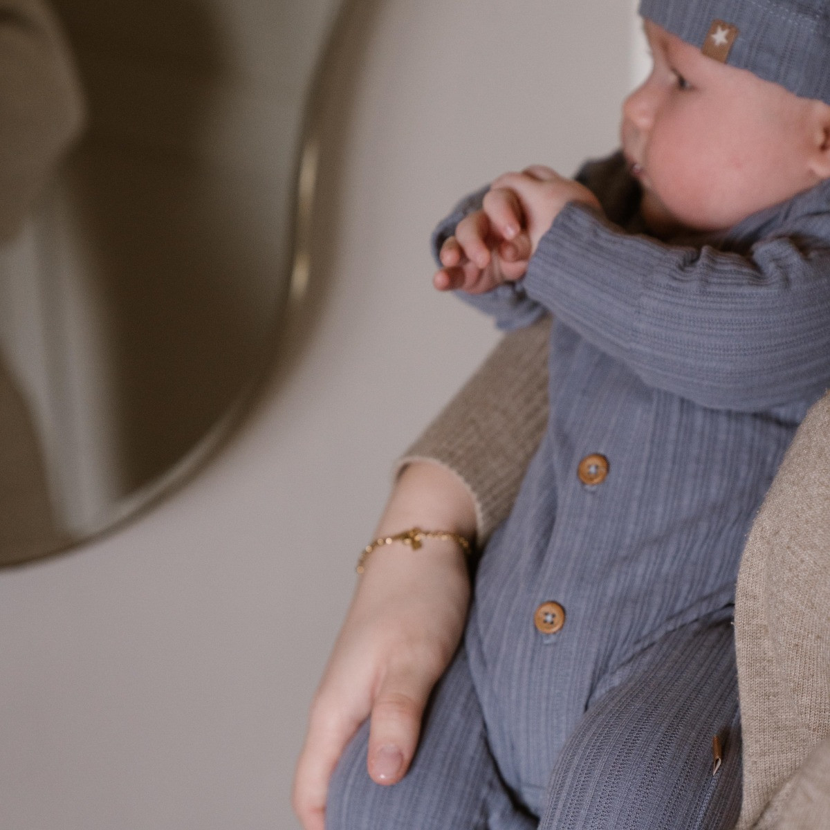 Dirkje Organic Faded Blue Maat 44 Boxpakje met Mutsje