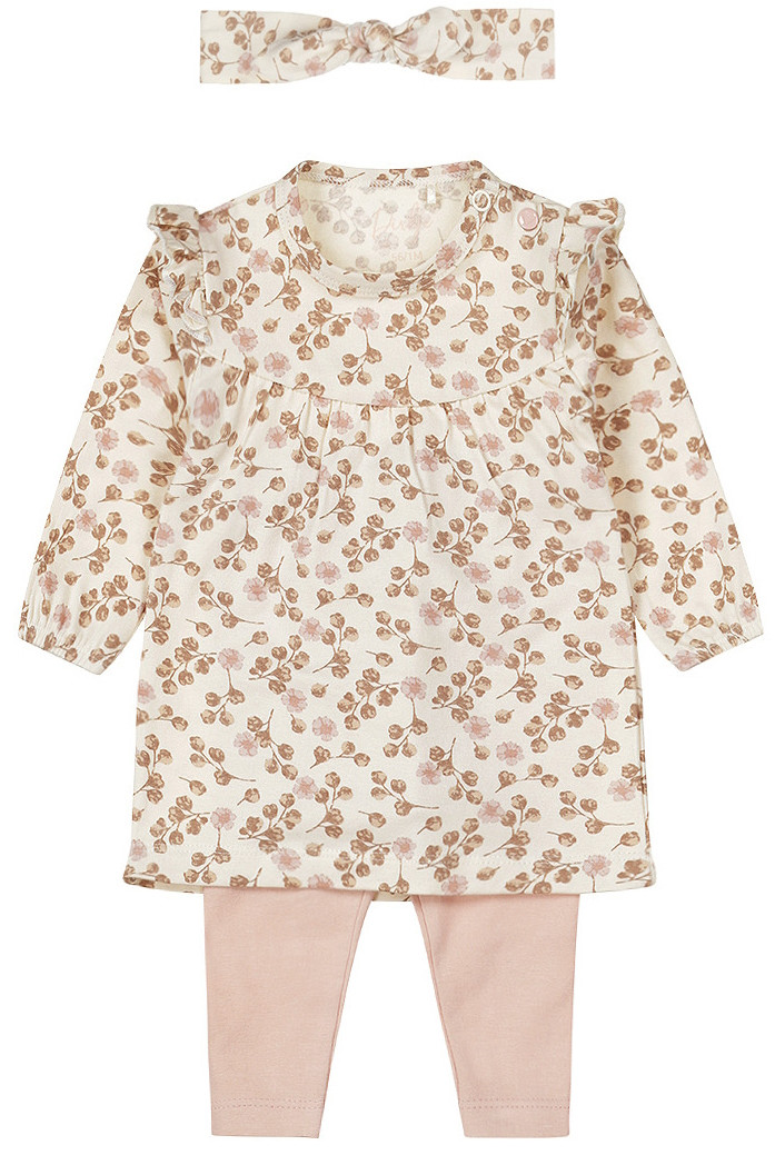 Dirkje Organic Off White Maat 56 Flowers Jurkje met Legging MamaLoes