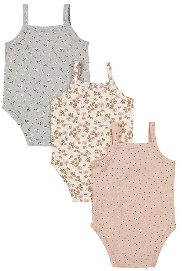 Dirkje Organic Pink Maat 86/92 Mouwloze Romper 3 Stuks