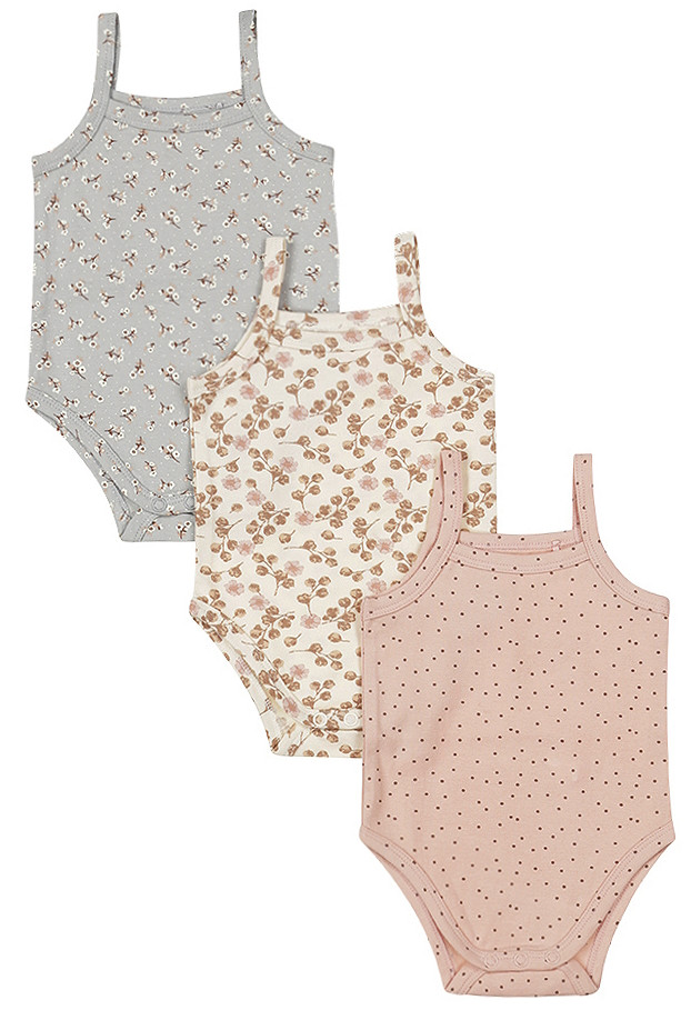 Dirkje Organic Pink Maat 50/56 Mouwloze Romper 3 Stuks