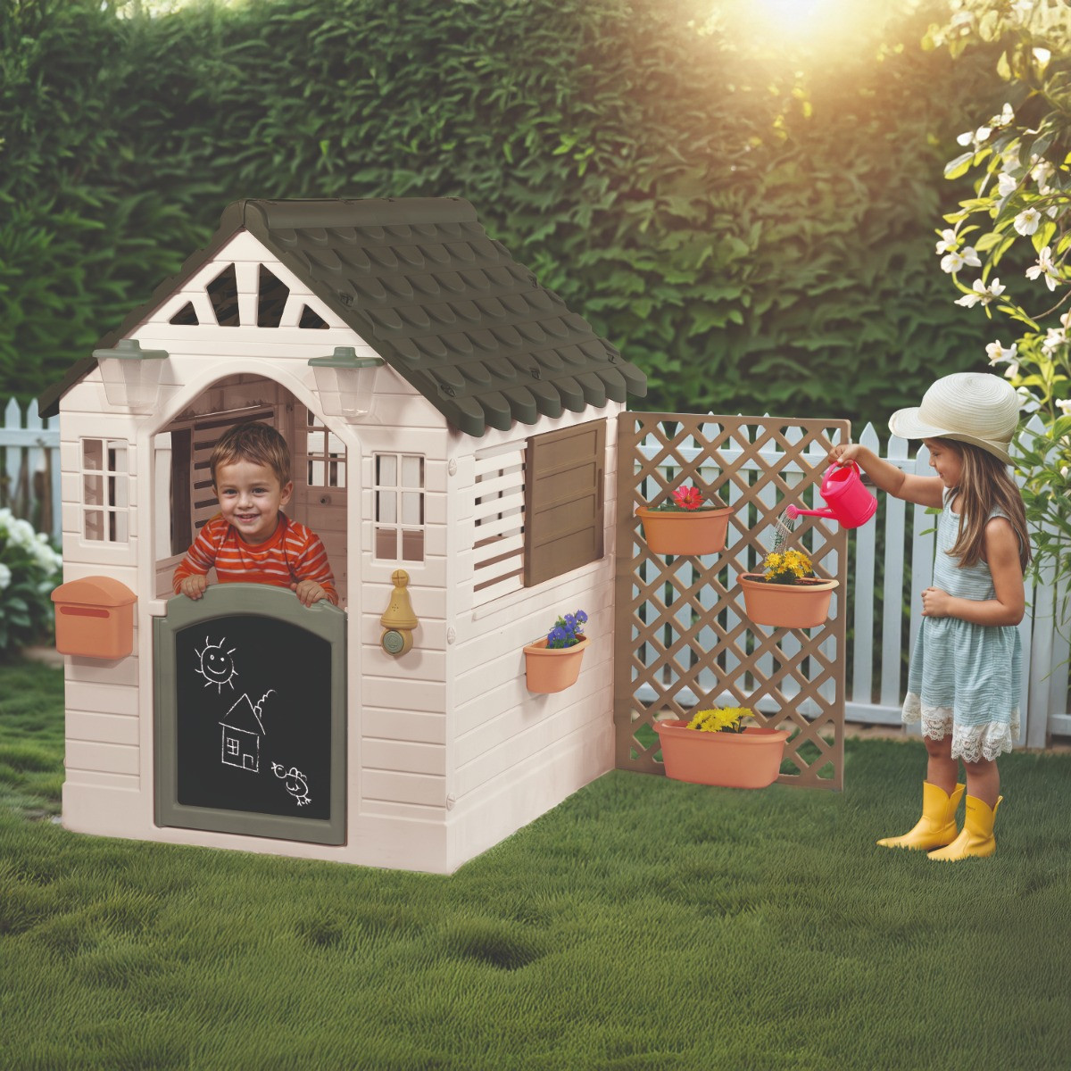 Dolu Garden Groen Speelhuisje met Accessoires