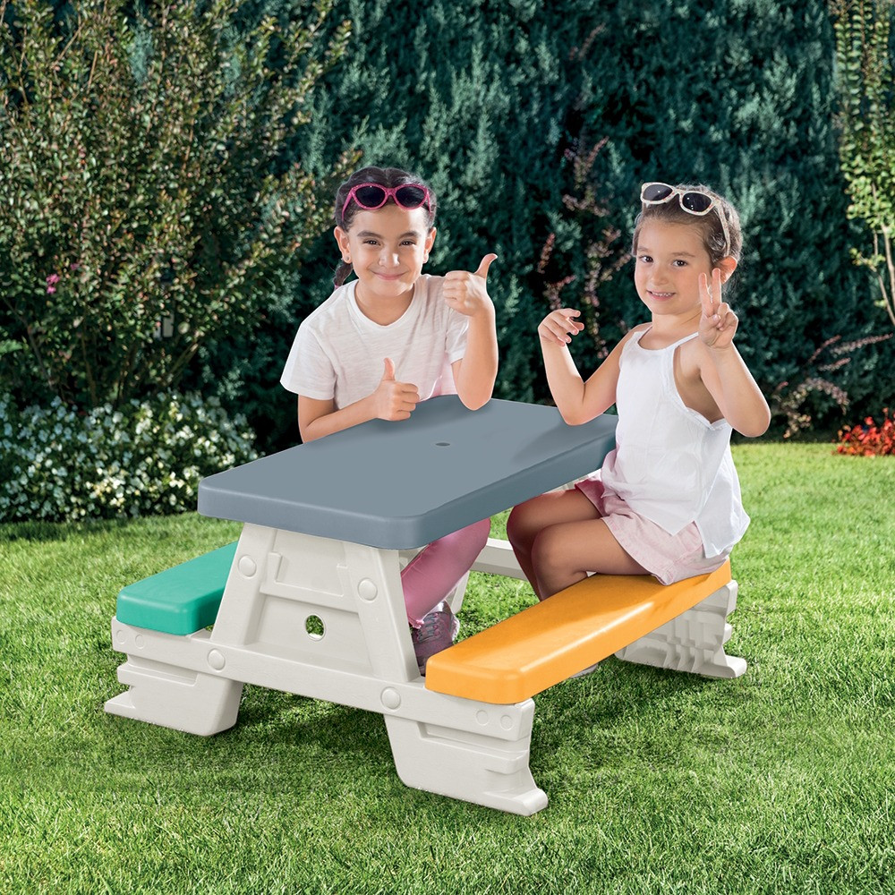 Dolu Grijs/Wit Picknicktafel
