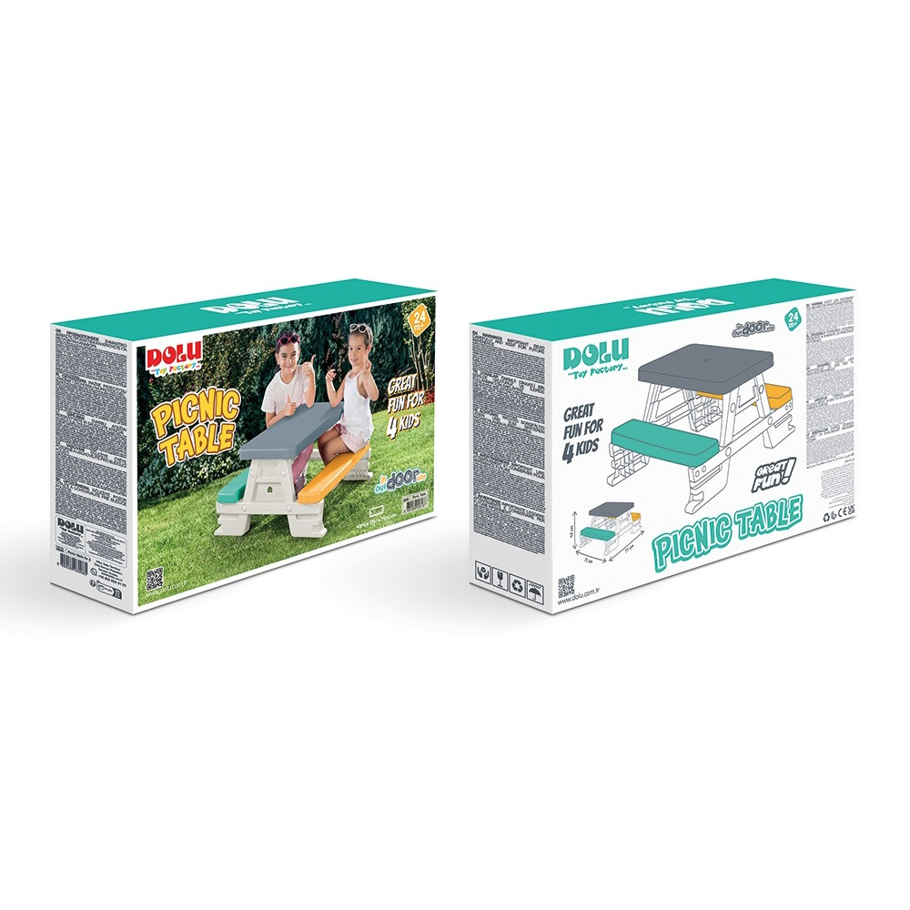 Dolu Grijs/Wit Picknicktafel