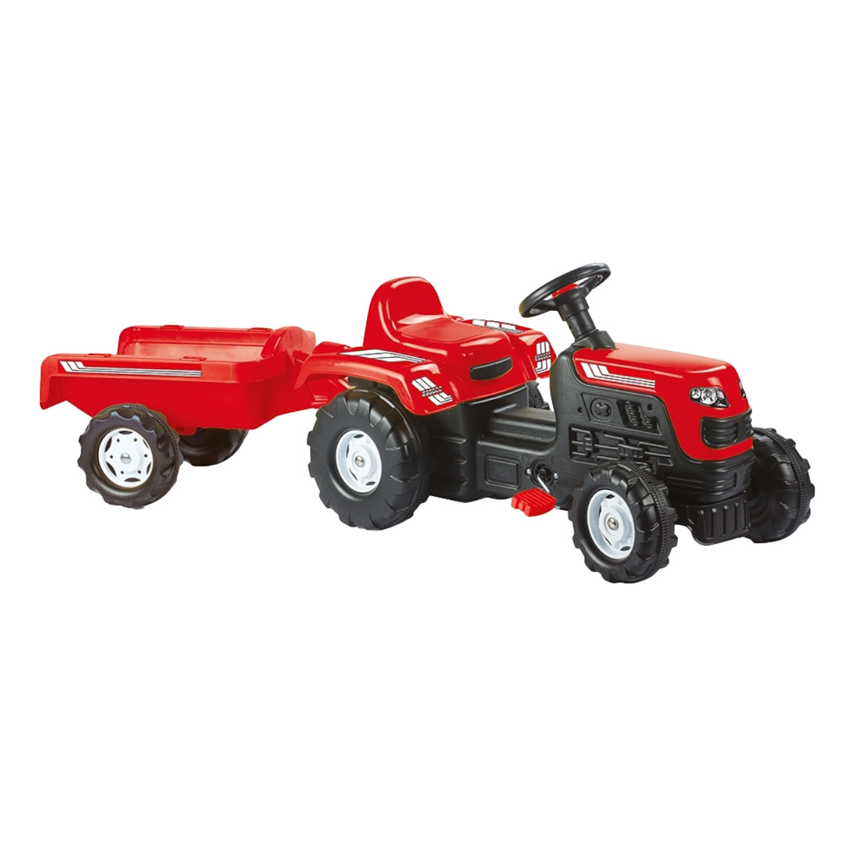 Dolu Ranchero Rood Traptractor met Aanhangwagen