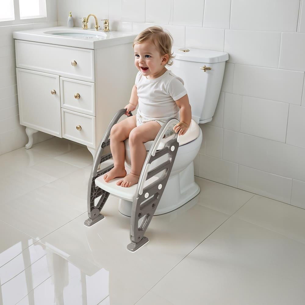 Dolu Steengrijs Toilettrainer met Trapje