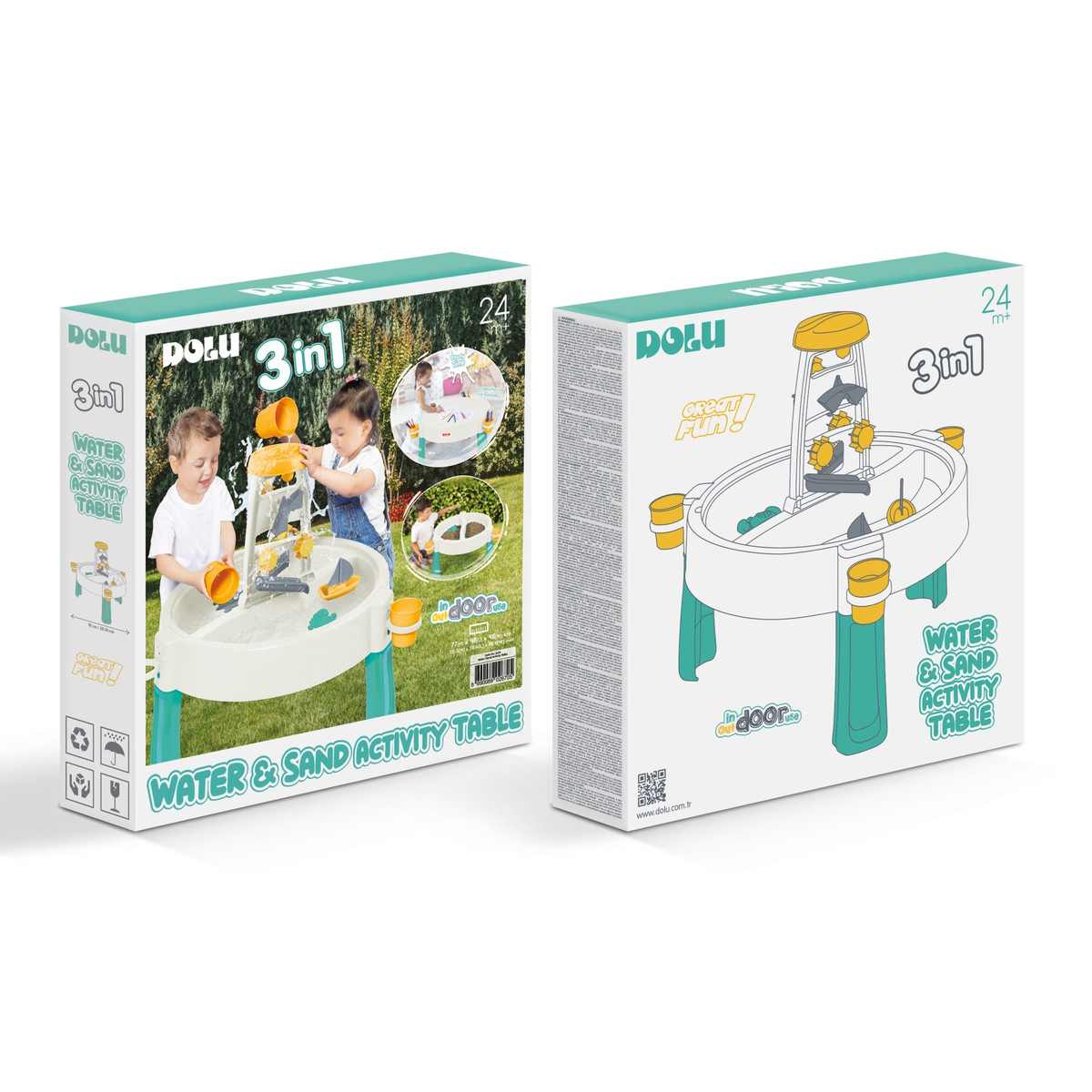 Dolu Wit/Turquoise Zand- en Watertafel