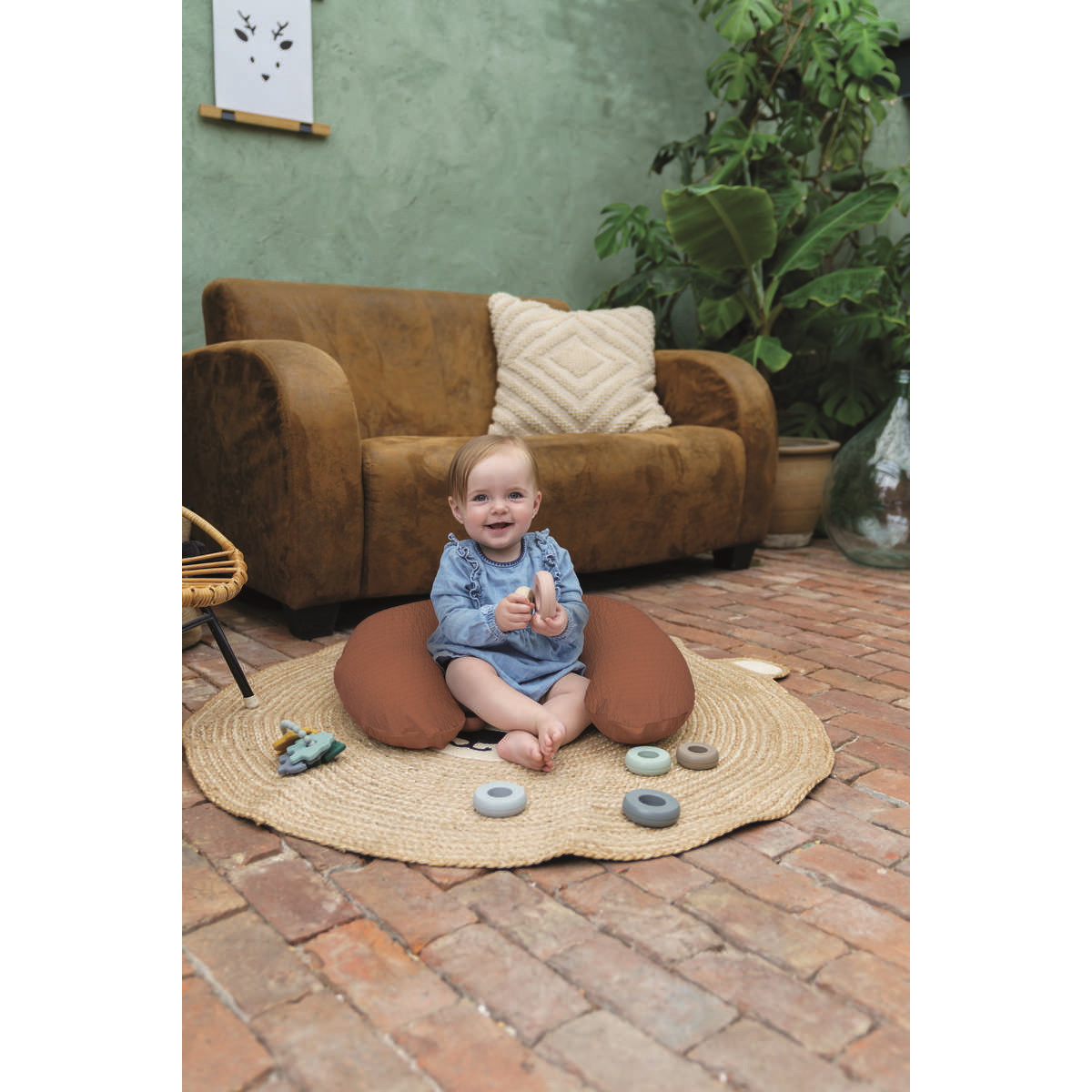 Doomoo Softy Tetra Jersey Terracotta Voedingskussen