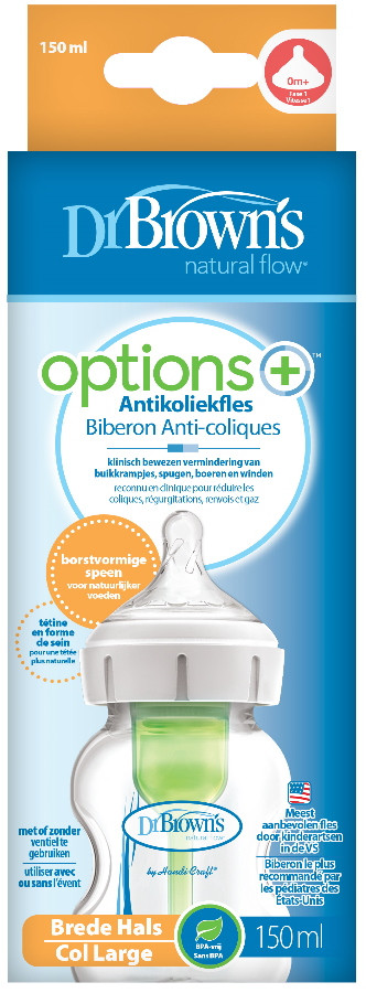 Dr Brown's Options+ Anti-colic 150ml Brede Hals Fles