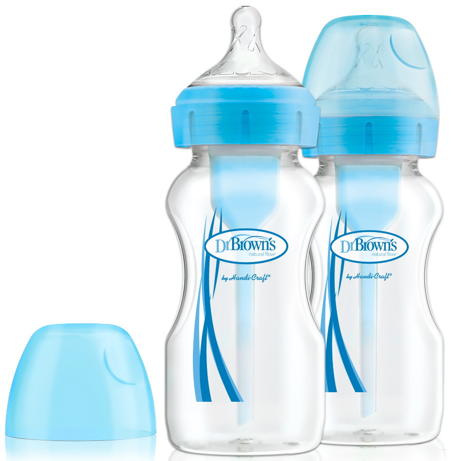 Dr Brown's Options+ Anti-colic 270 ml Blauw 2-pack Brede Hals Fles