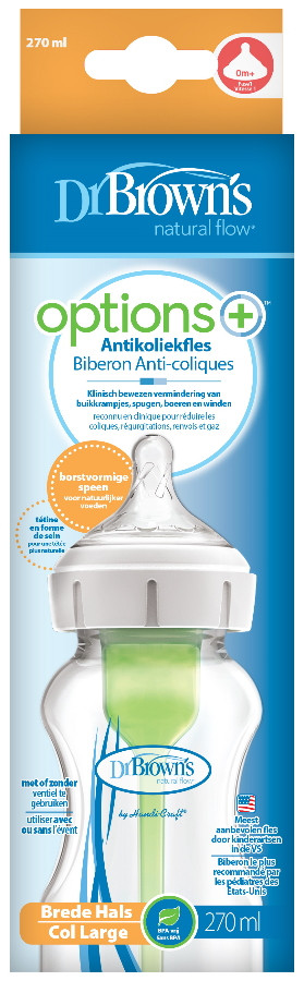 Dr Brown's Options+ Anti-colic 270ml Brede Hals Fles