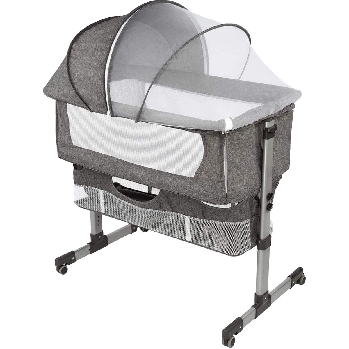 Eco Baby Donkergrijs Wieg Aan Bed