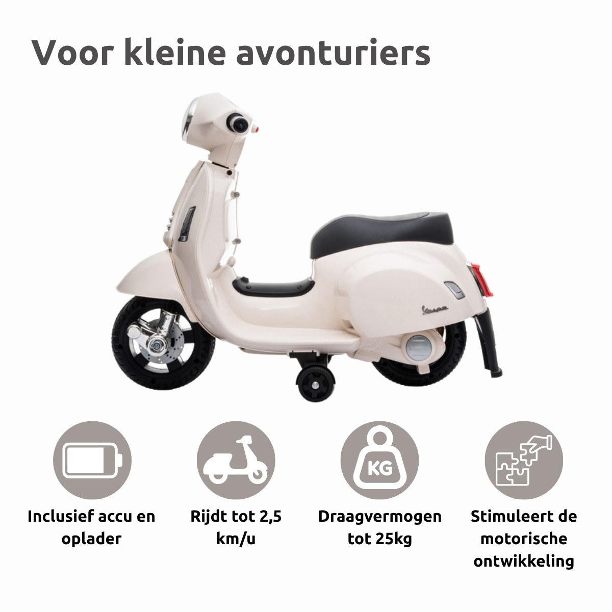Eco Toys Rood 1,5-3 jaar Elektrische Vespa Scooter