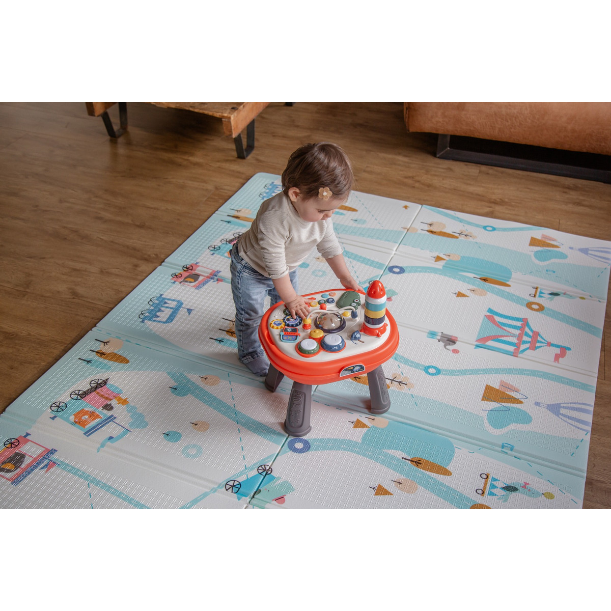 Eco Toys 200 x 150 cm Voertuigen Omkeerbare Speelmat