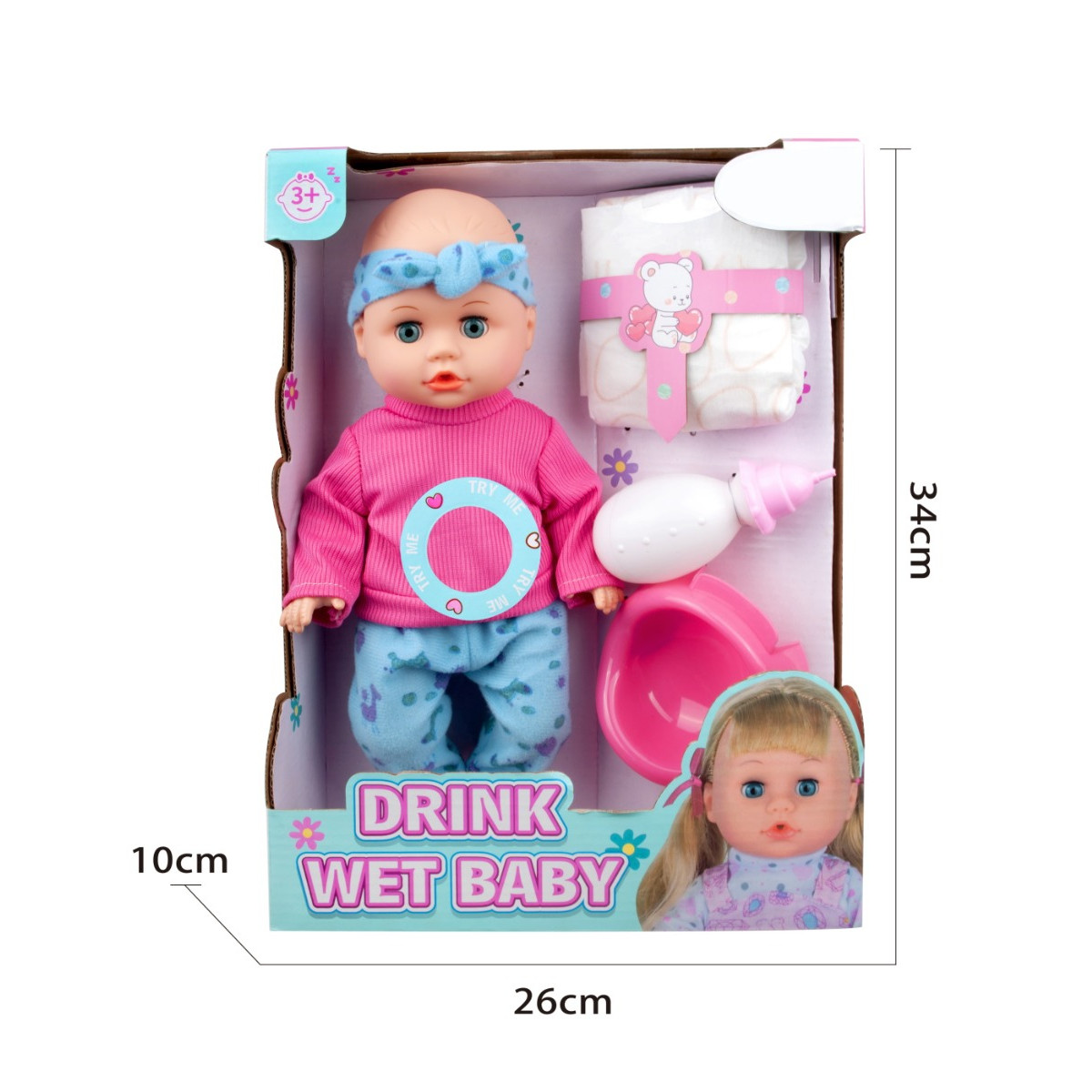 Eco Toys 33cm Pop Blauw/Roze Outfit met Accessoires