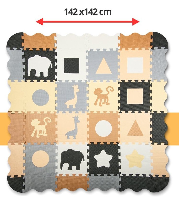 Eco Toys Beige Schuimrubber 16-Delige XL Vloermat