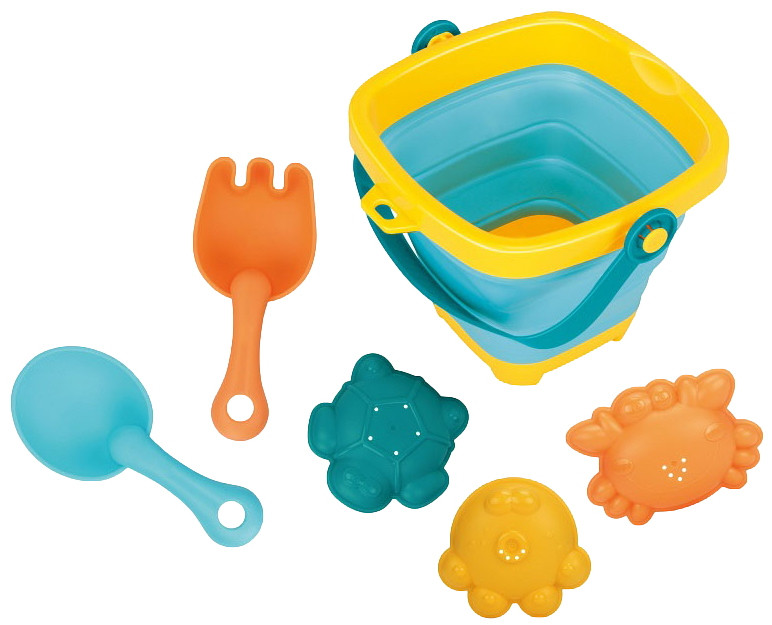 Eco Toys Blauw/Geel 6-delige Opvouwbare Emmerset