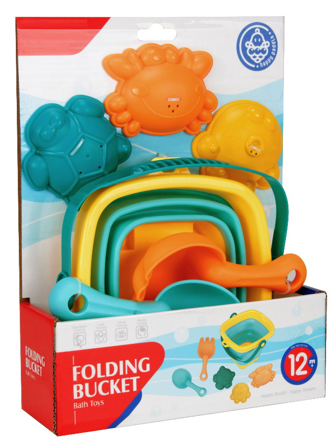 Eco Toys Blauw/Geel 6-delige Opvouwbare Emmerset