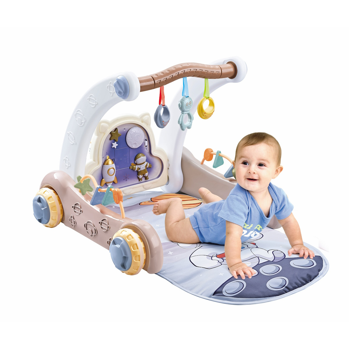 Eco Toys Blauw 2-in-1 Activiteiten Speelkleed en Looptrainer