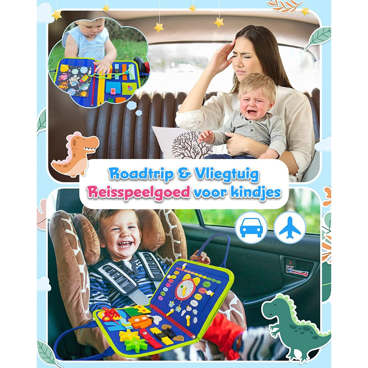 Eco Toys Blauw Busy Board Activiteitenboek