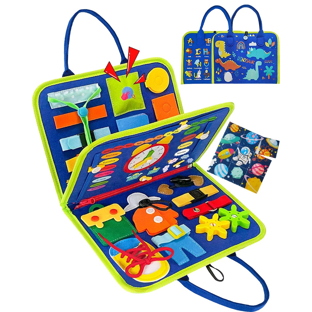 Eco Toys Blauw Busy Board Activiteitenboek
