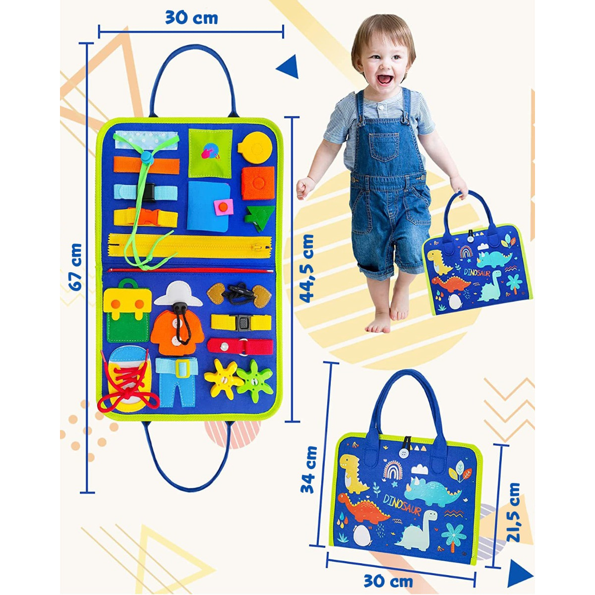Eco Toys Blauw Busy Board Activiteitenboek