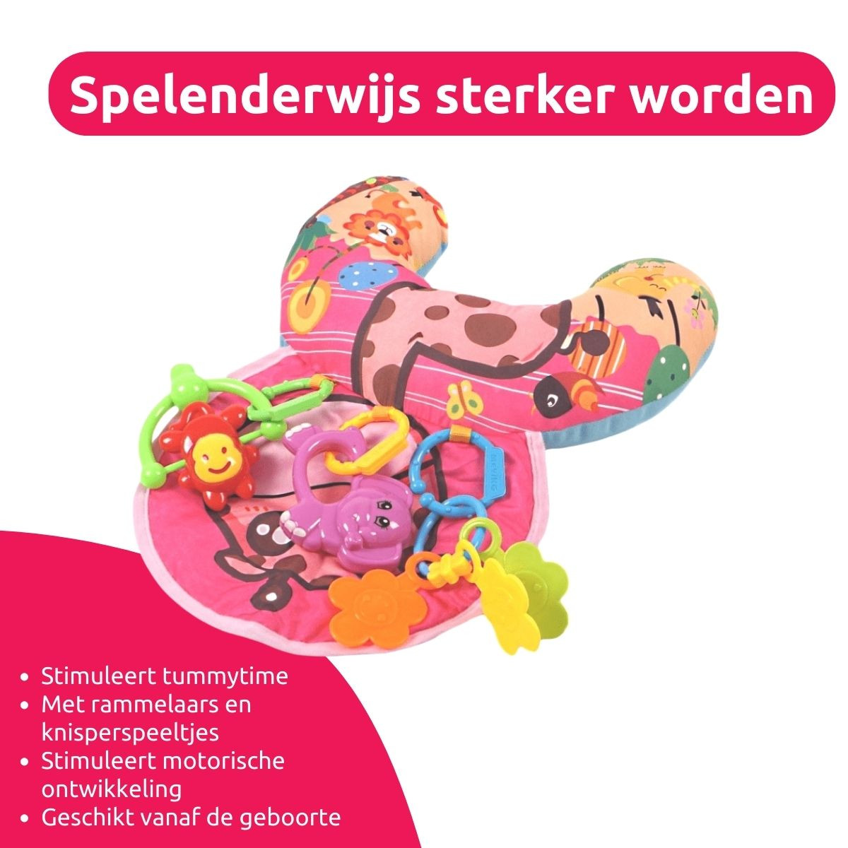 Eco Toys Jungle Roze Giraffe Buiktrainer