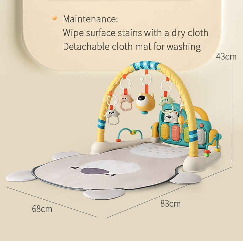 Eco Toys Cute Bear Groen Multifunctioneel Speelkleed met Speelboog