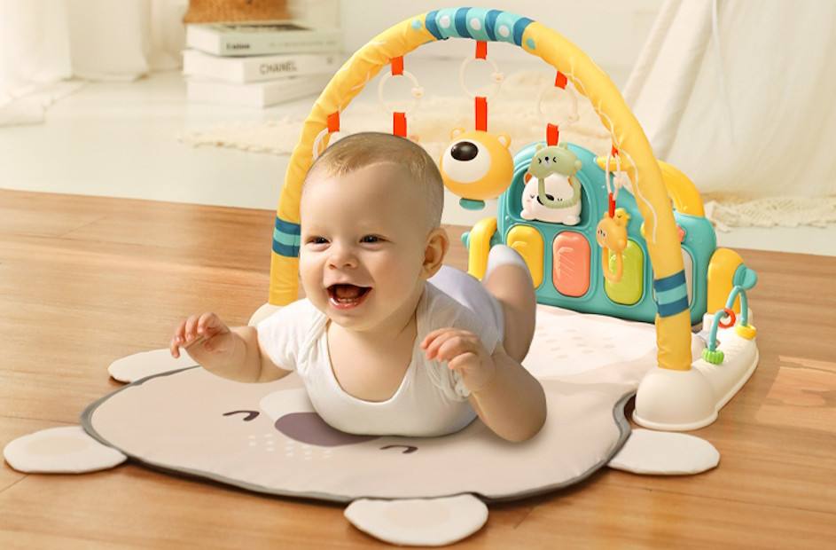 Eco Toys Cute Bear Groen Multifunctioneel Speelkleed met Speelboog