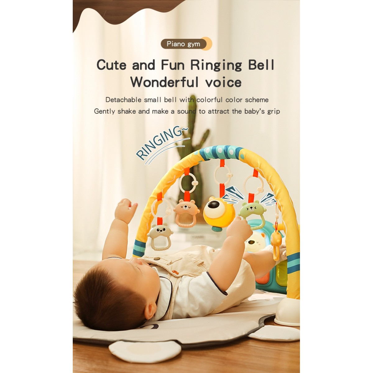 Eco Toys Cute Bear Groen Multifunctioneel Speelkleed met Speelboog