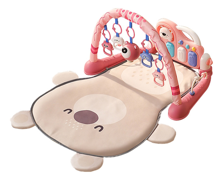 Eco Toys Cute Bear Roze Multifunctioneel Speelkleed met Speelboog