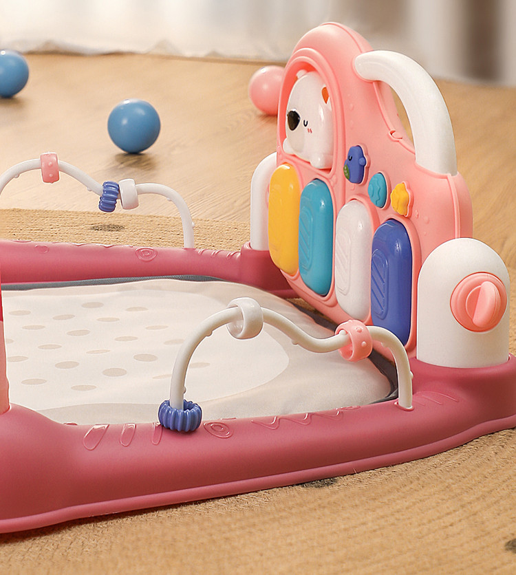 Eco Toys Cute Bear Roze Multifunctioneel Speelkleed met Speelboog