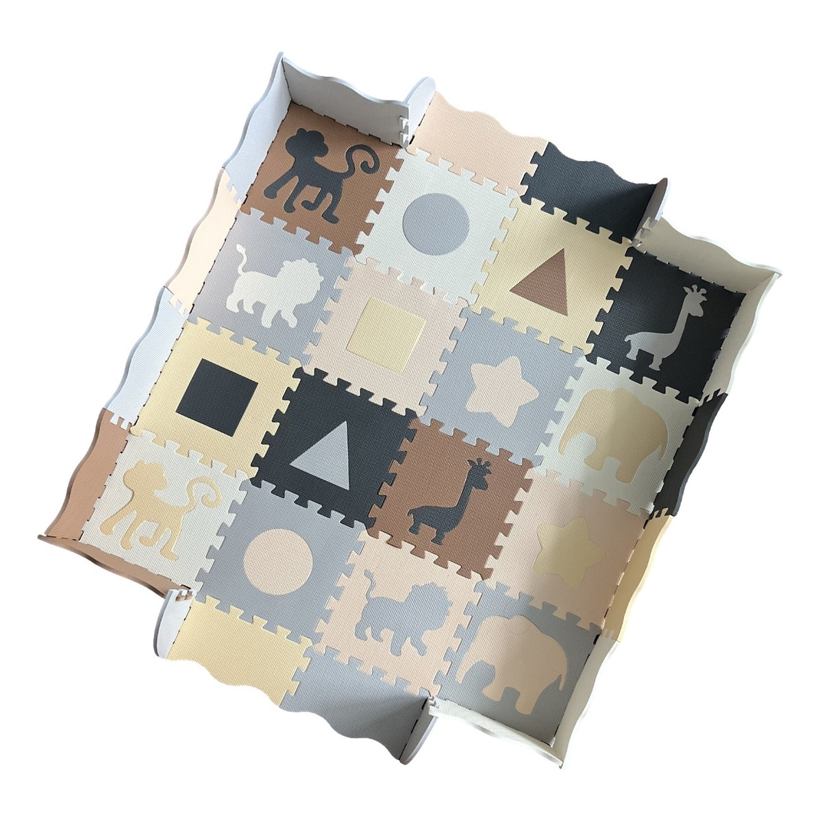 Eco Toys Beige Schuimrubber 16-Delige XL Vloermat