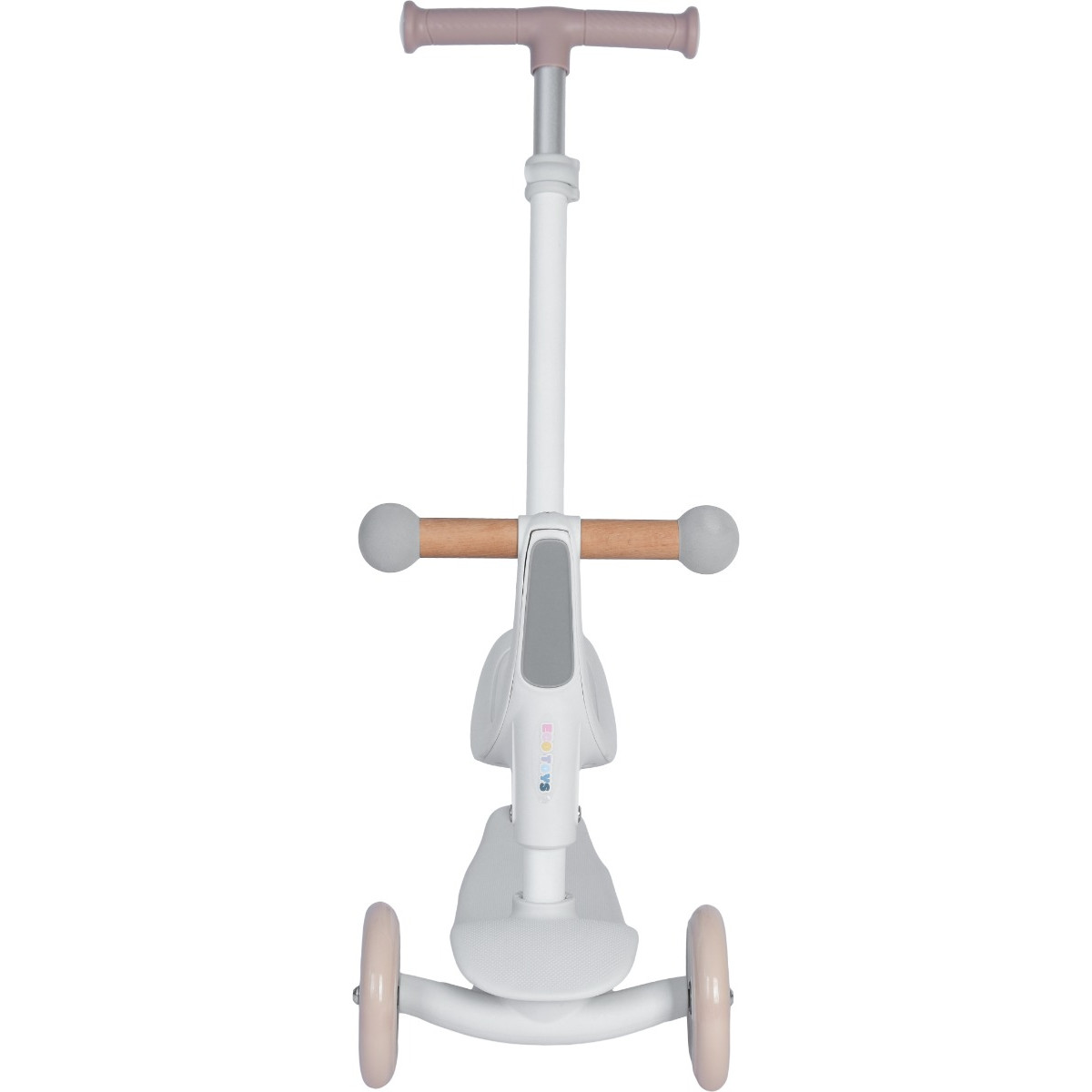 Eco Toys Flynn Wit/Beige 3-in-1 Kinderstep met Duwstang