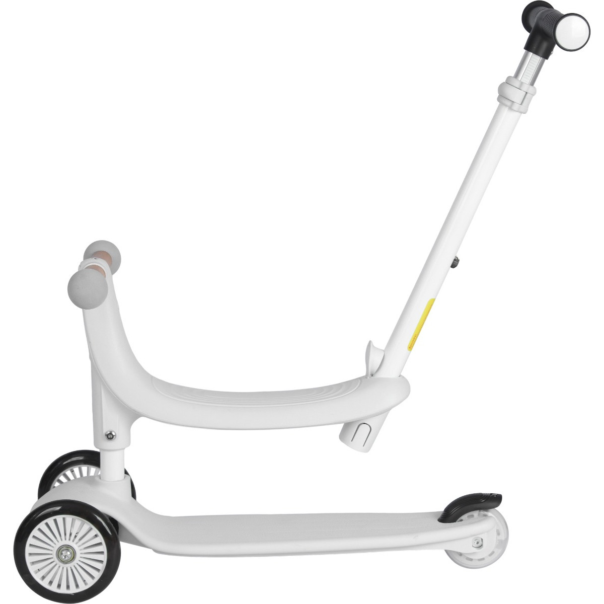 Eco Toys Flynn Wit/Zwart 3-in-1 Kinderstep met Duwstang