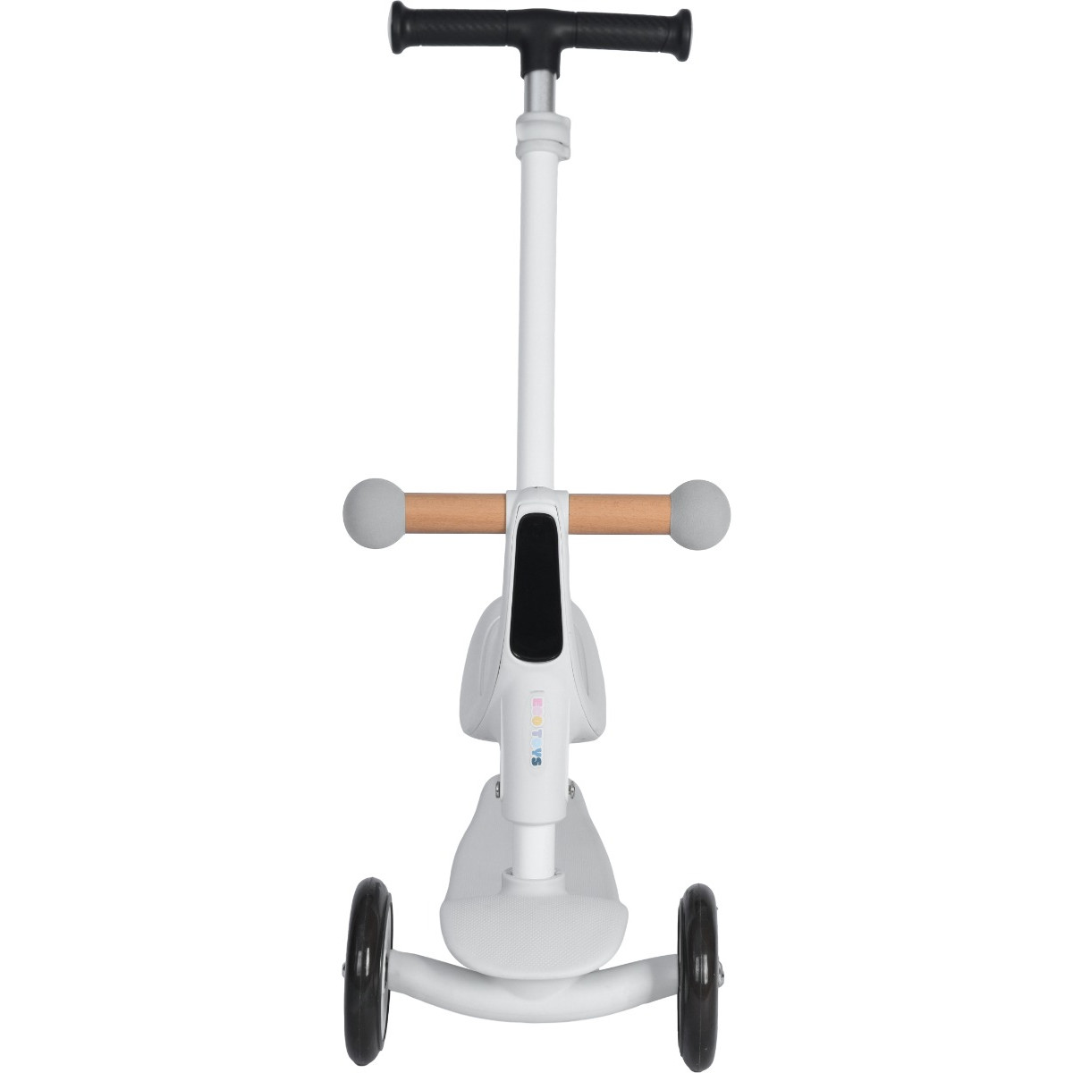 Eco Toys Flynn Wit/Zwart 3-in-1 Kinderstep met Duwstang