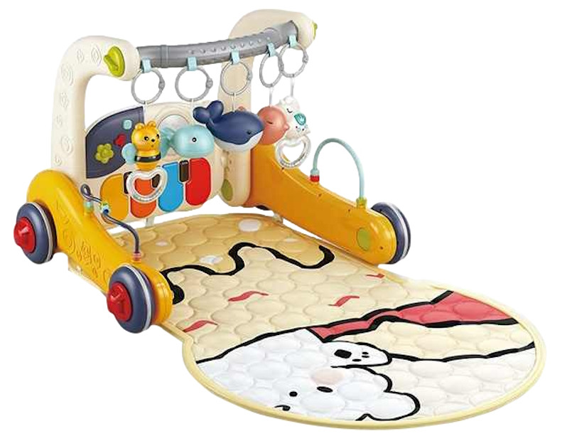 Eco Toys Geel 3-in-1 Speelkleed en Loopwagen