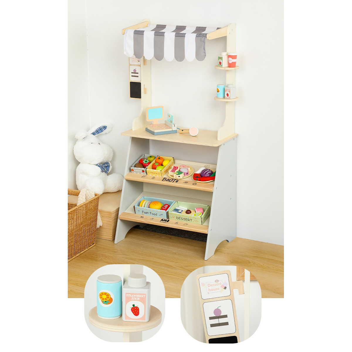 Eco Toys Houten Supermarkt Inclusief Accessoires