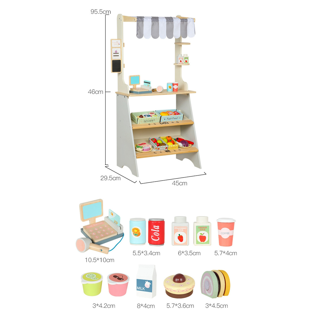 Eco Toys Houten Supermarkt Inclusief Accessoires