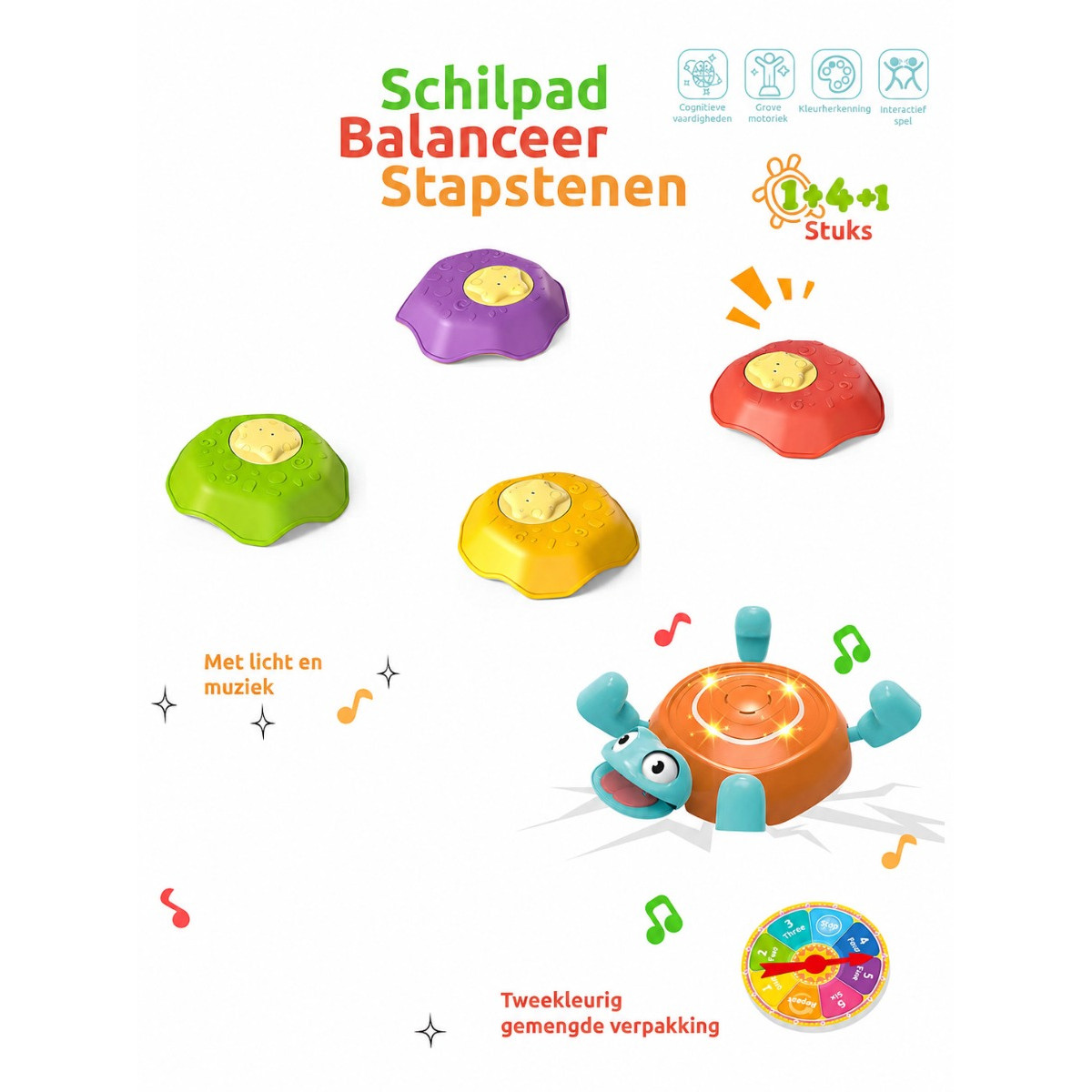 Eco Toys Schildpad Balansstenen met Licht en Geluid