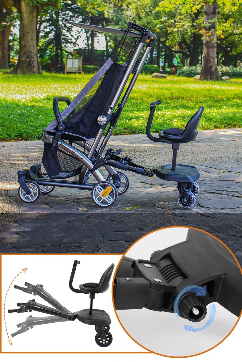 Eco Toys Meerijdplankje met Luxe Zitje voor Kinderwagen