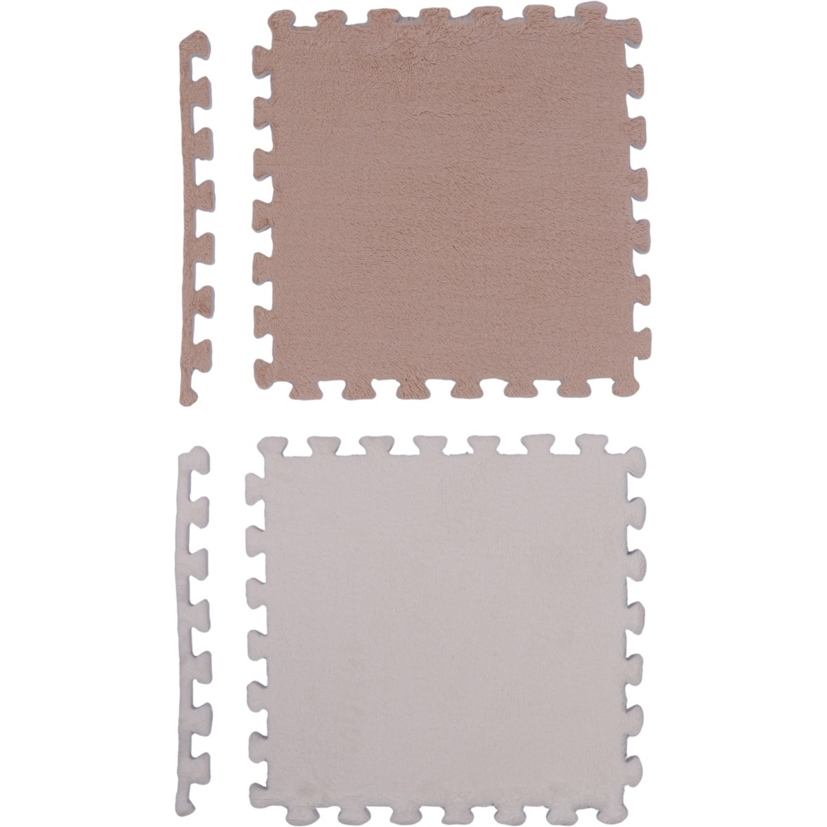 Eco Toys Nougat/Wit Checkered Pluche Schuimrubber Speelmat