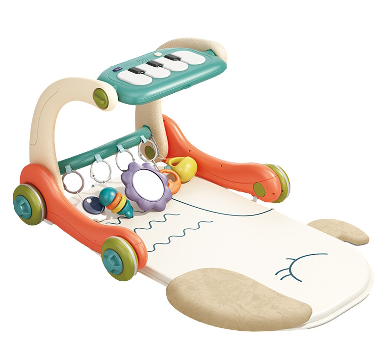 Eco Toys Oranje 3-in-1 Speelkleed en Loopwagen