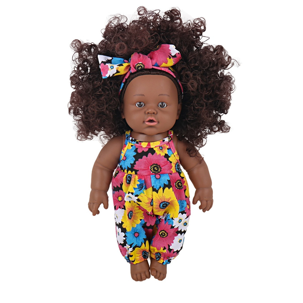 Eco Toys 30cm Pop met Krullen en Bloemen Jumpsuit