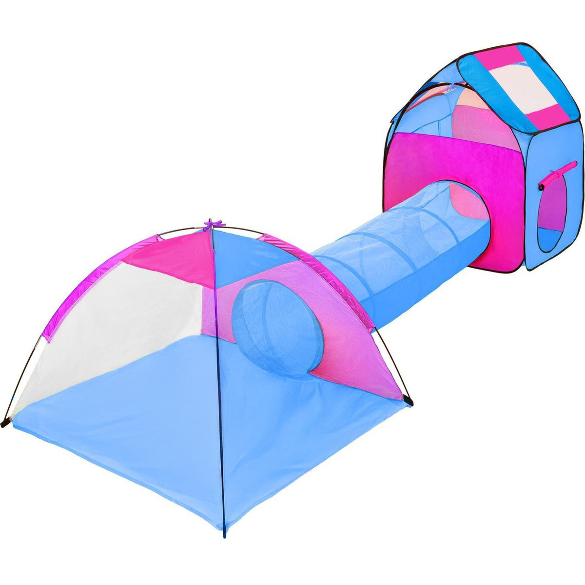 Eco Toys Roze/Blauw 3-in-1 Speeltent