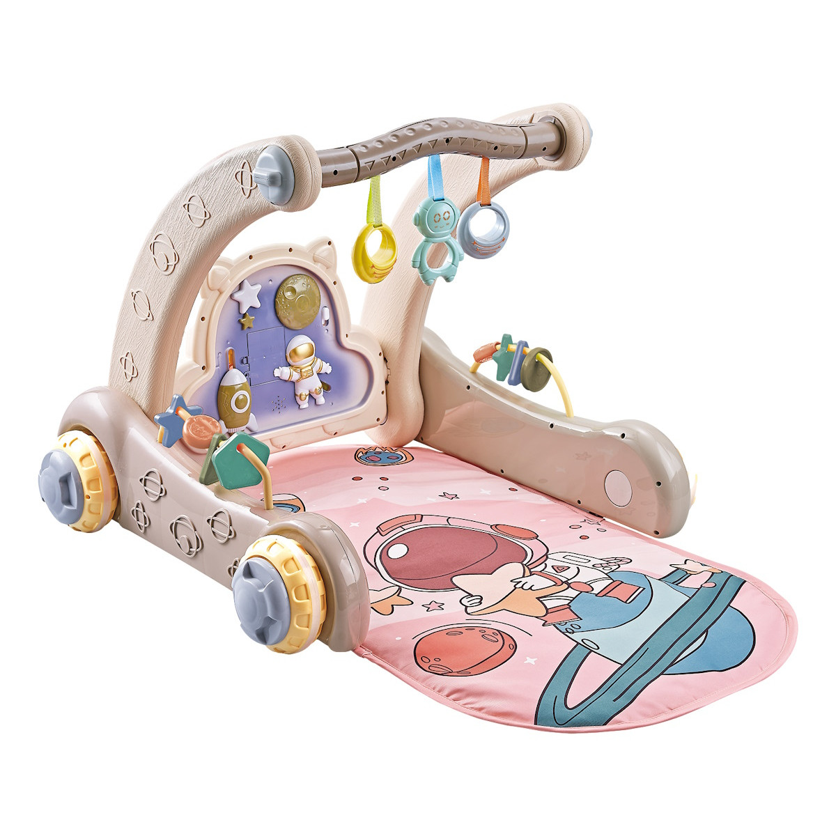 Eco Toys Roze 2-in-1 Activiteiten Speelkleed en Looptrainer