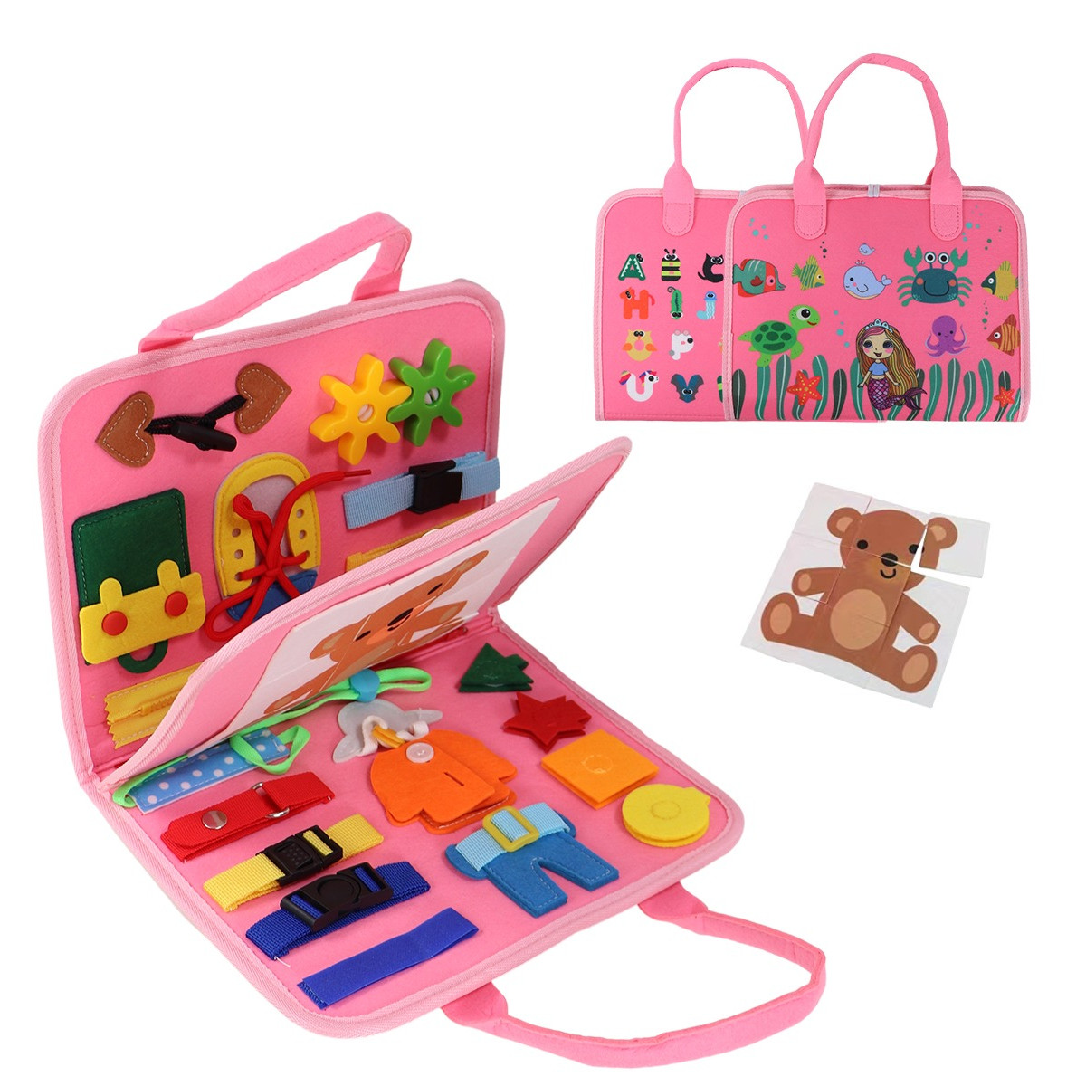 Eco Toys Roze Busy Board Activiteitenboek