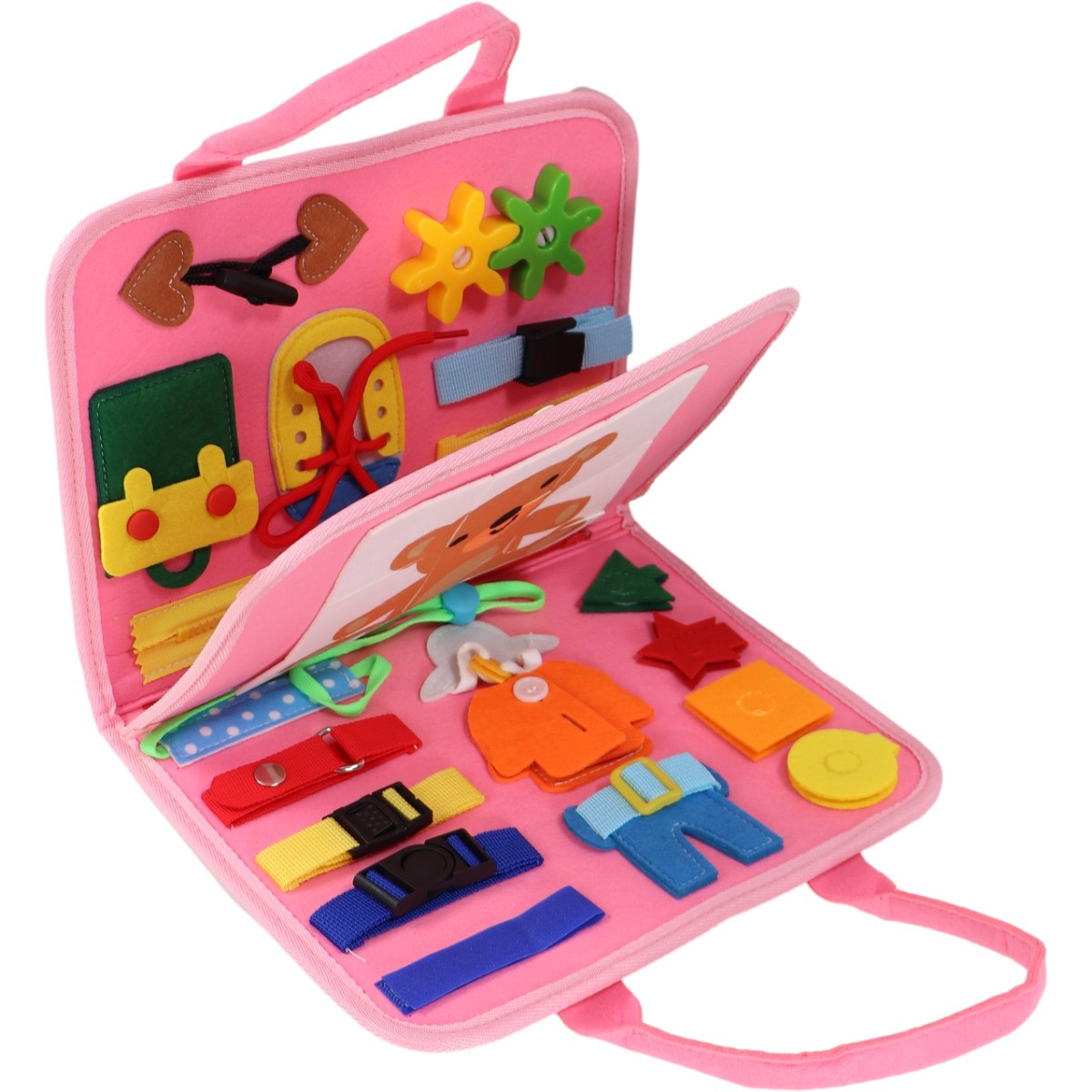 Eco Toys Roze Busy Board Activiteitenboek