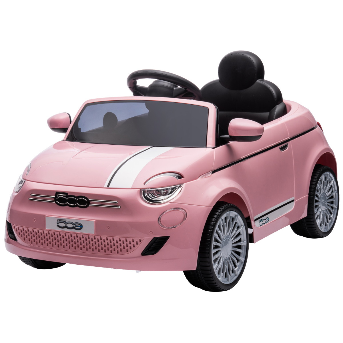 Eco Toys Roze Elektrische Fiat 500 Kinderauto