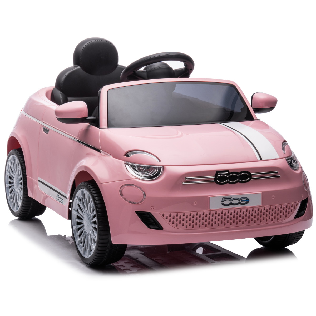 Eco Toys Roze Elektrische Fiat 500 Kinderauto