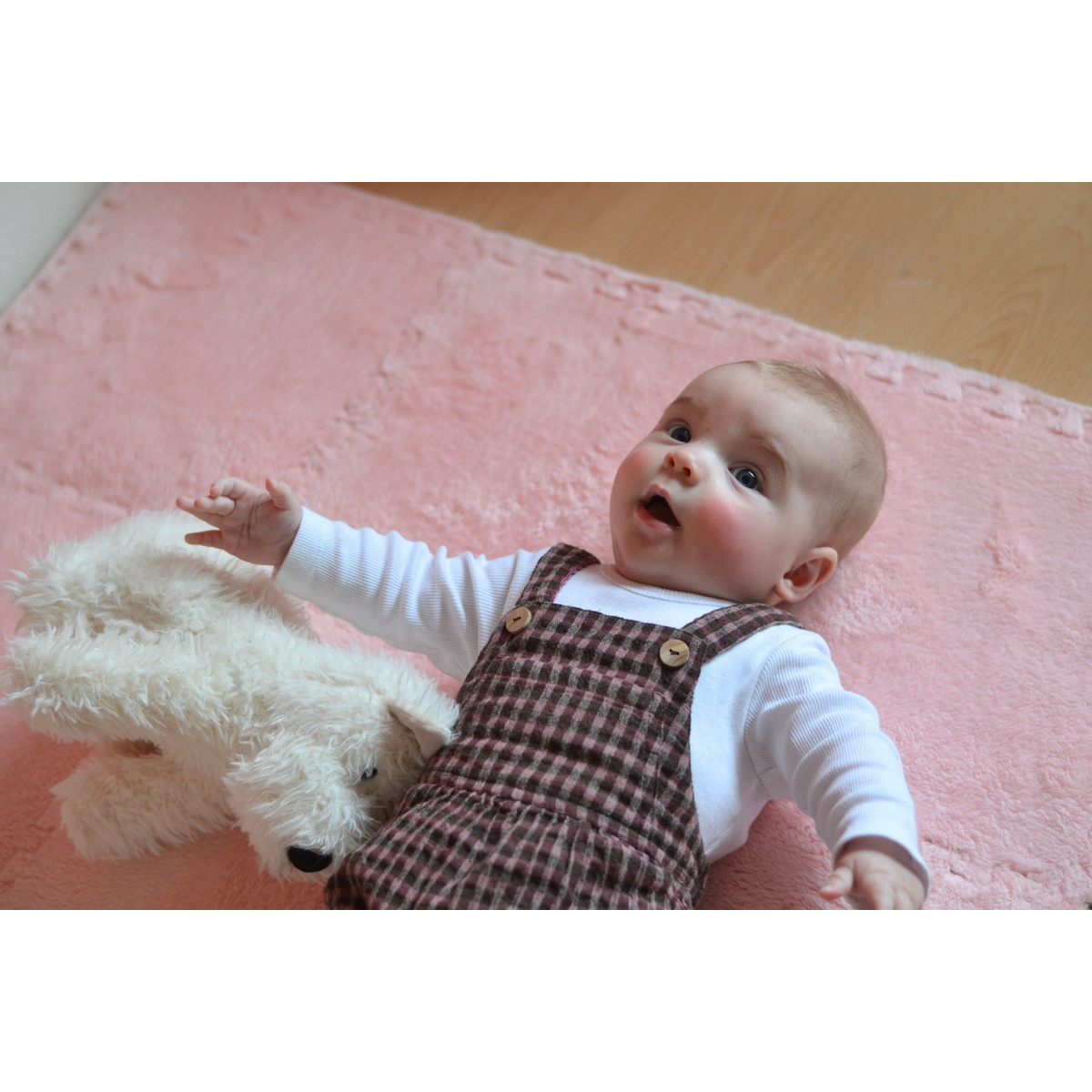 Eco Toys Roze Pluche Schuimrubber Speelmat